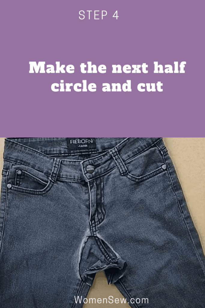 how to make  low waist jeans to high waist jeans step 4