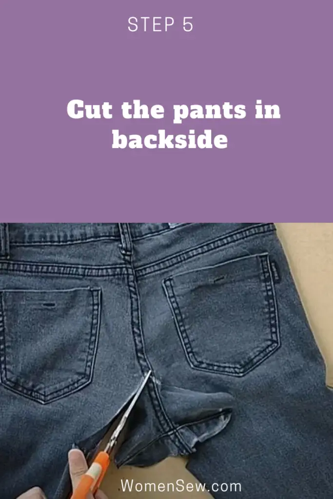 how to make  low waist jeans to high waist jeans step 5