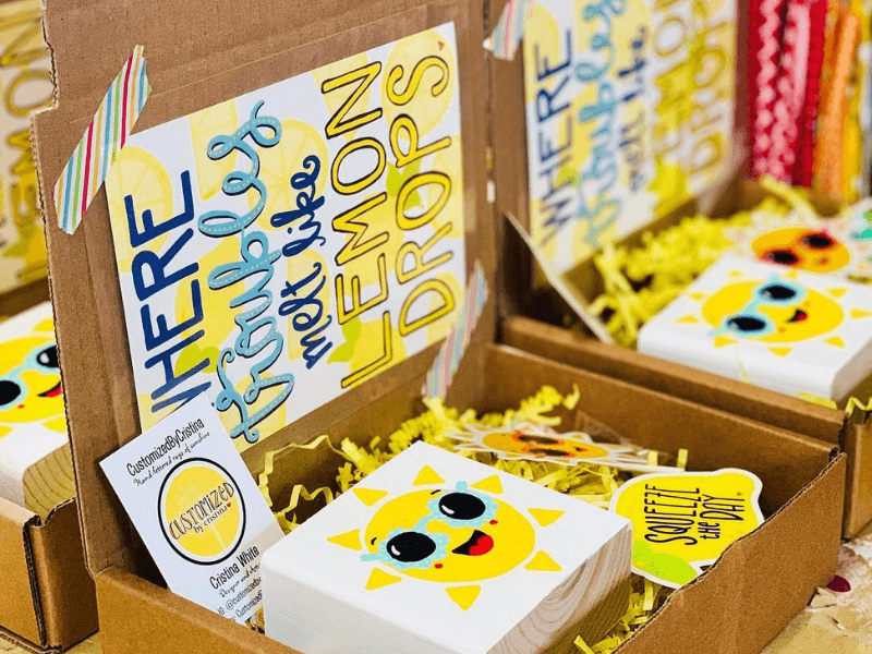 Yellow gift box