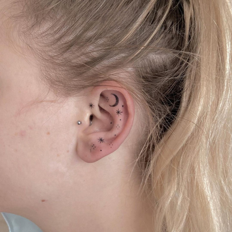 Ear Tattoo Ideas For Women 