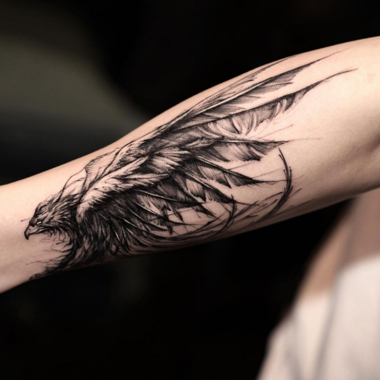 Latest Phoenix Tattoo Ideas for Females in Arm - WomenSew