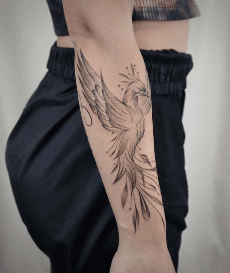 Tattoo uploaded by TA2ALEX  Phoenix forearm tattoo with that swirly  action  Tattoodo