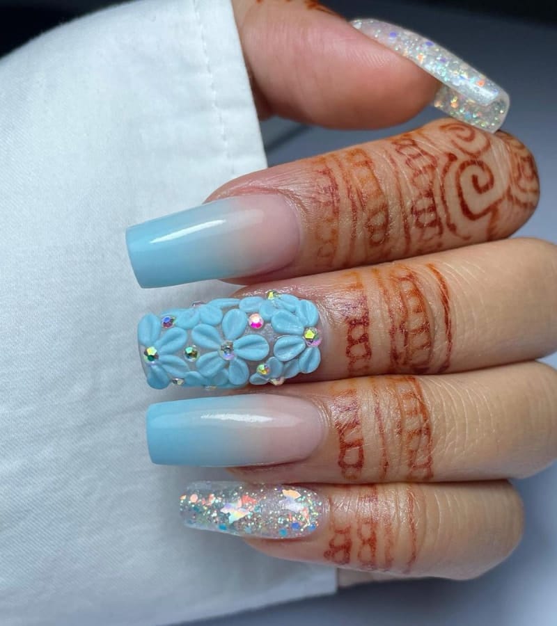 Blue Ombre Nail Art Ideas