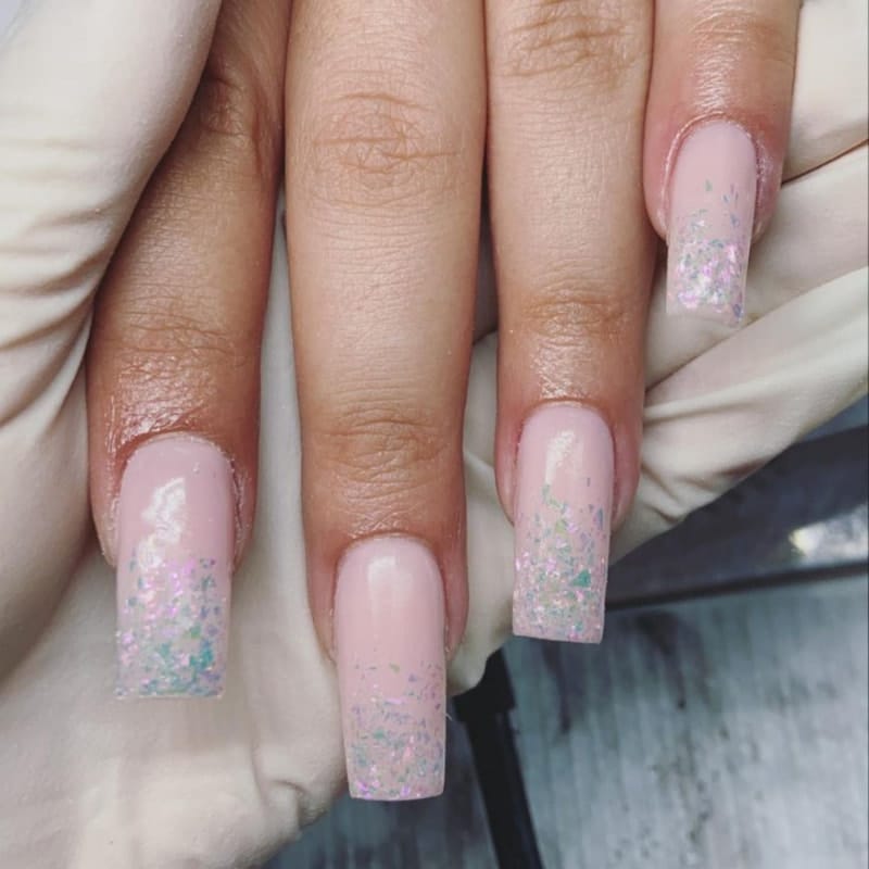 Short Pink Acrylic Nail Designs 