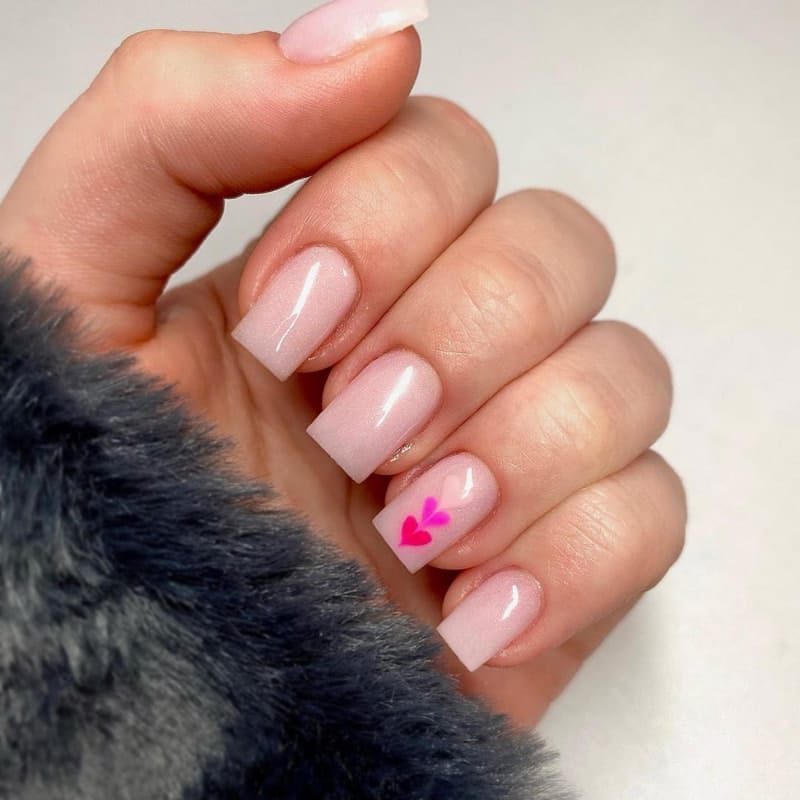 Short Pink Acrylic Nail Designs 