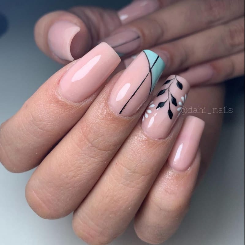 Short Pink Acrylic Nail Designs 