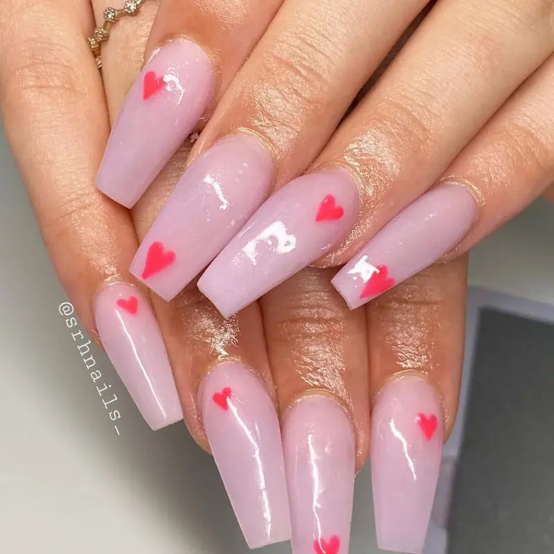 Short Pink Acrylic Nail Designs 