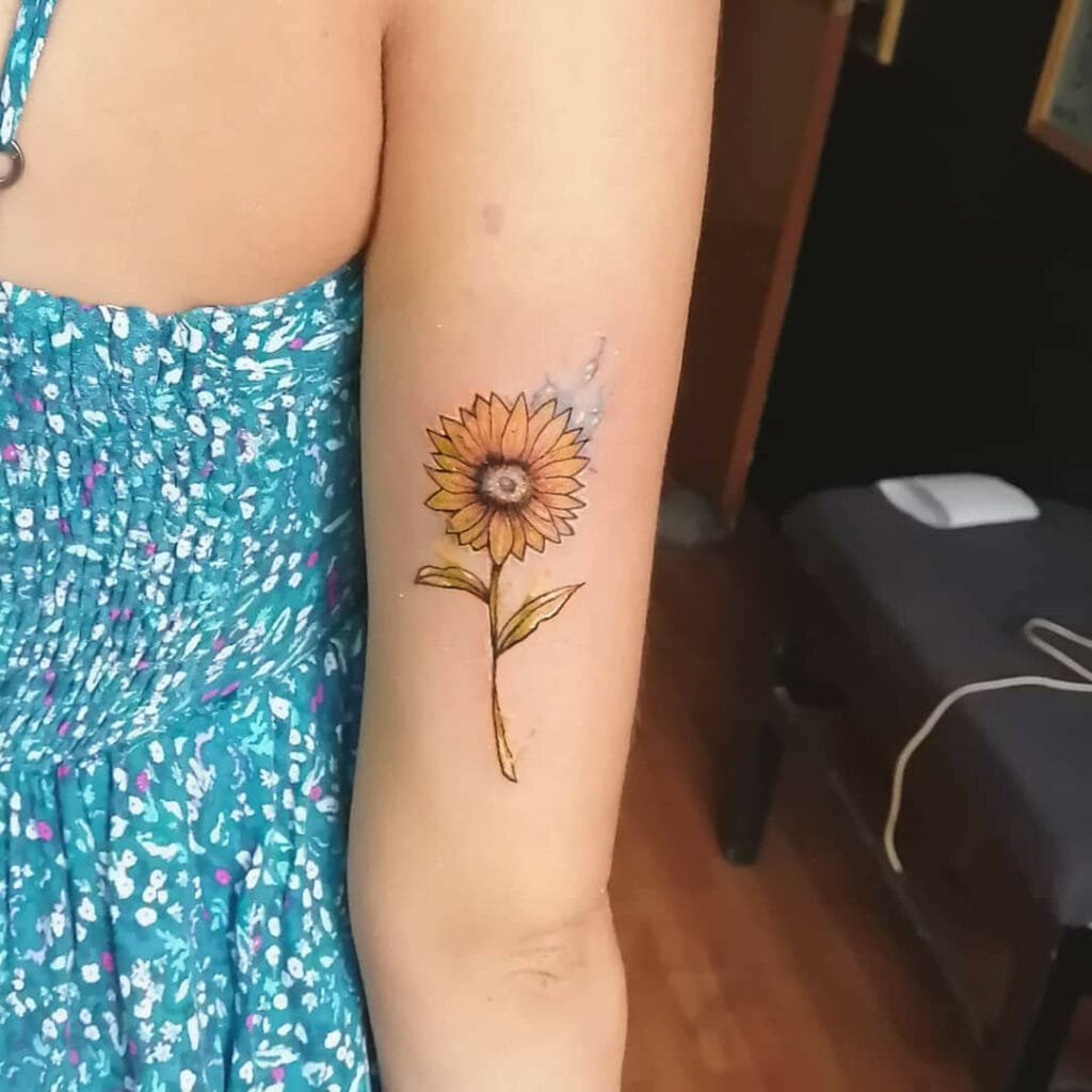 Active And Sunny Sunflower Tattoo Art Designs In 2020 Summer  Lily Fashion  Style  Sunflower tattoo Tattoo designs for women Sunflower tattoo meaning