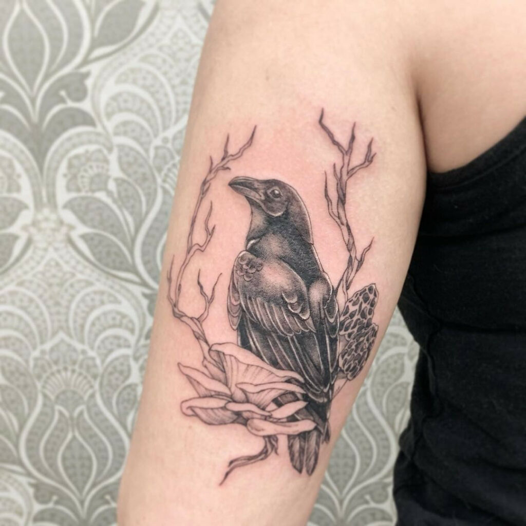 Raven and old tree tattoo and tshirt design Symbol of gothic  Stock  Image  Everypixel