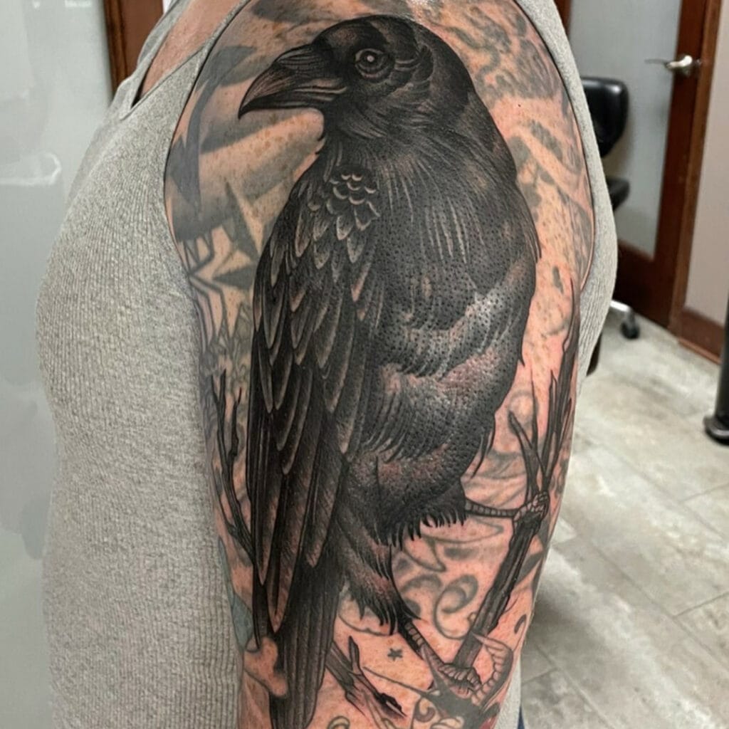 Michael Caamaño Jr on Twitter Later Shelley Hello Raven CoverUpTattoo  BeforeAndAfterTattoo RavenTattoo BirdTattoo ArmTattoo  BlackAndGreyTattoo Tattoo Custom Art NeoTraditional FastLaneTattooAZ  Tucson Tattooer TattooArtist httpst 