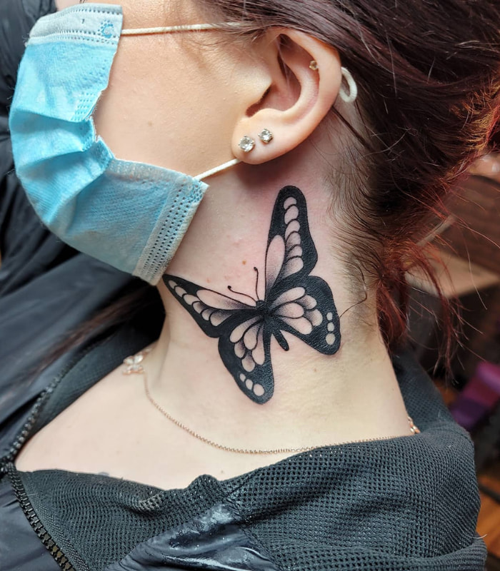 Top 55 Butterfly Neck Tattoo Ideas for 2023  CTMT