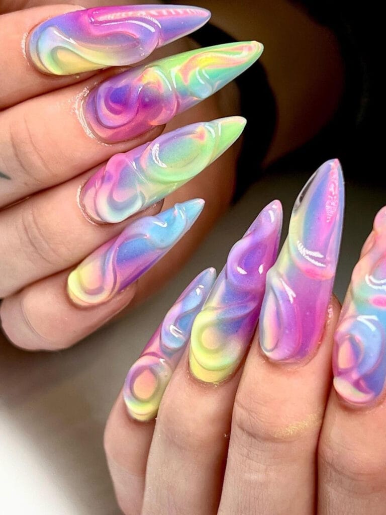 multi color nail