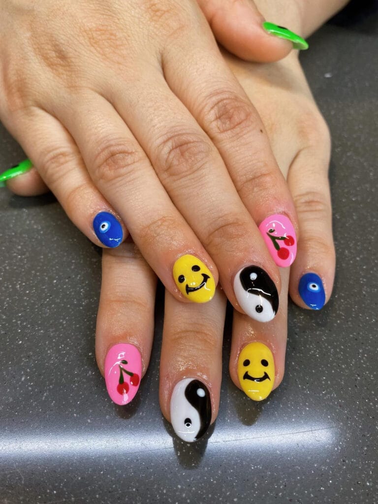 multi color nail