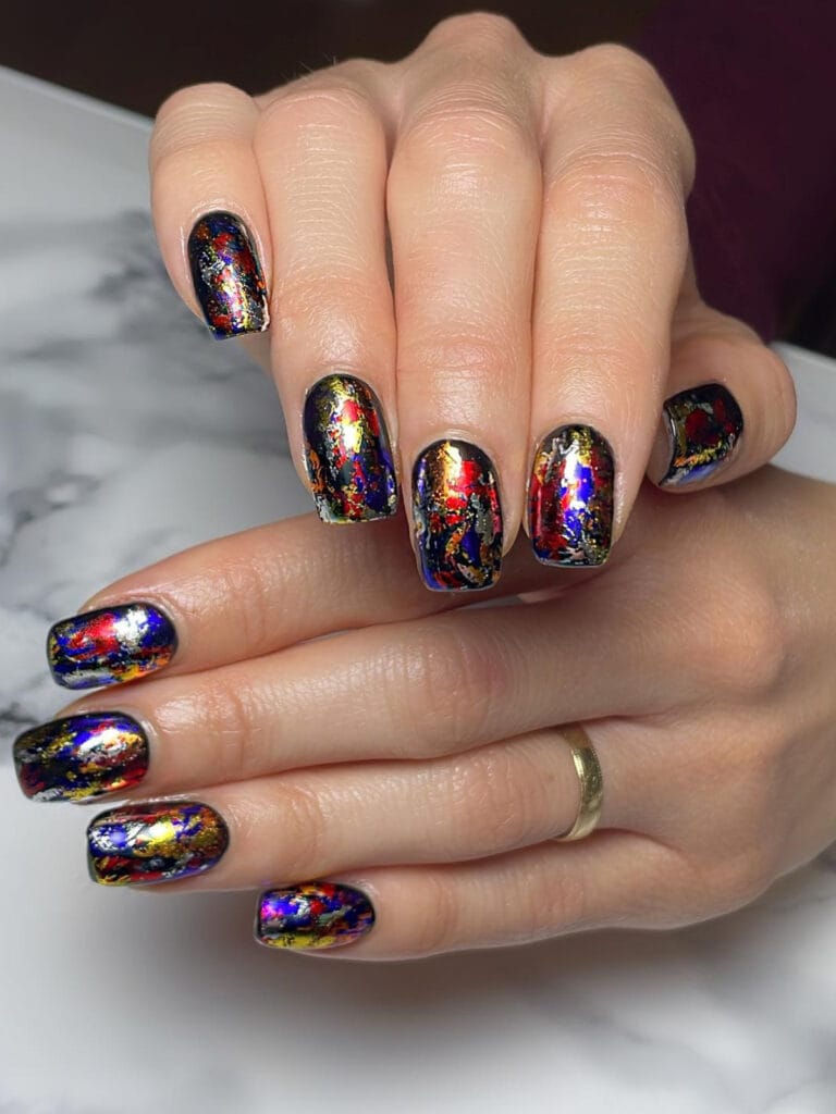 fireworks nail art