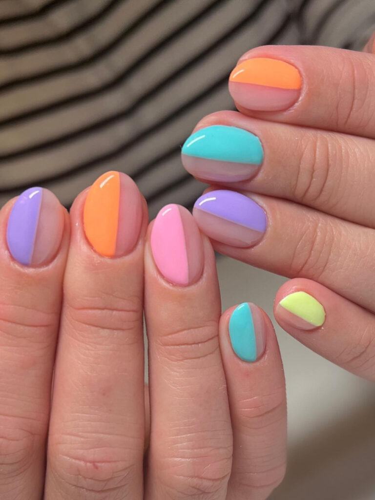 multi color nail