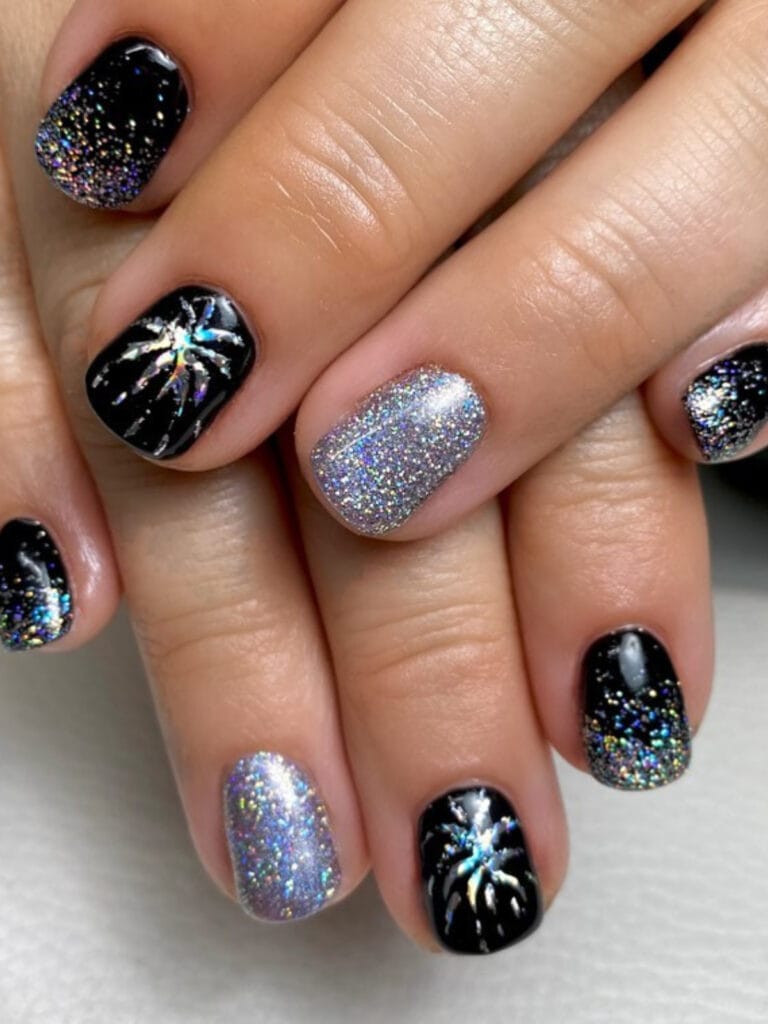 fireworks nail art