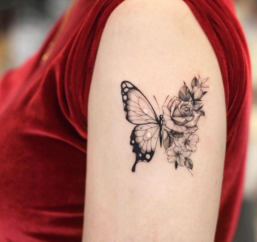 20+ Enchanting Flower and Butterfly Tattoo Inspiration - WomenSew