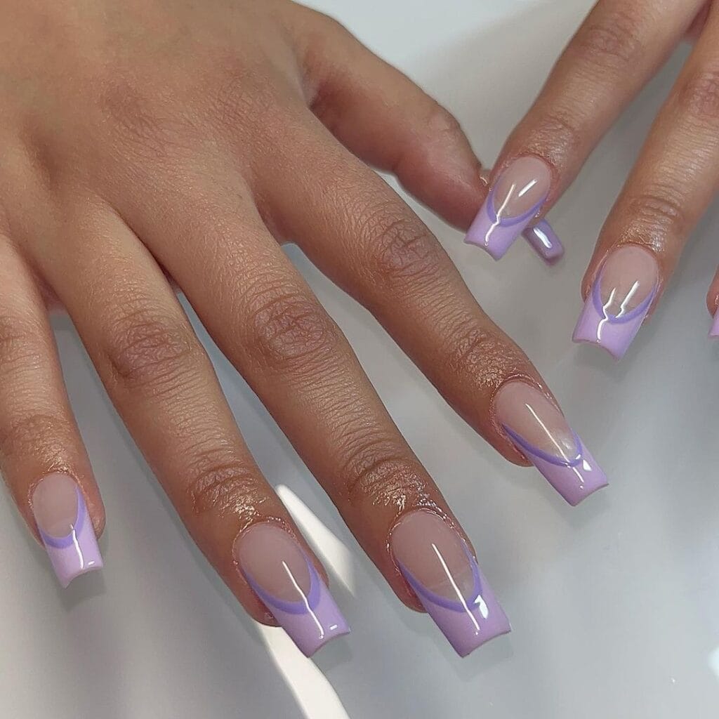 Purple Coffin Nails