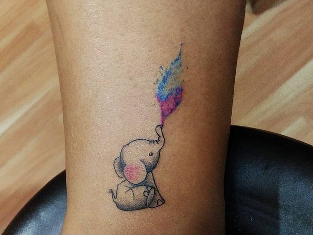 Mini Elephant Tattoo 