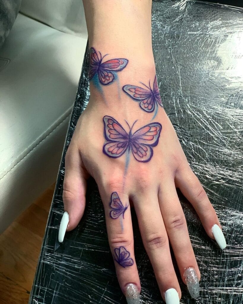 Purple Butterfly Tattoo