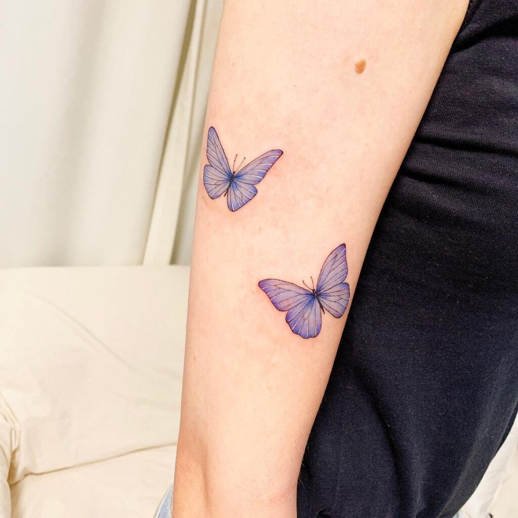 Blue Butterfly Tattoo Ideas