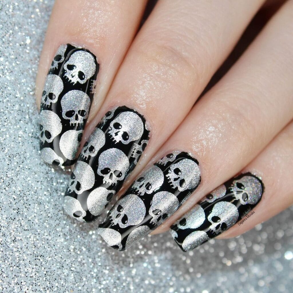 20+ Fiery Skull Nail Designs That Rock Your World WomenSew