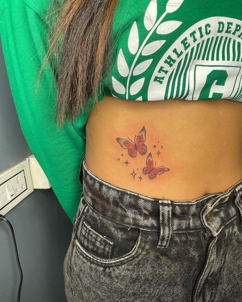 Hip Butterfly Tattoo