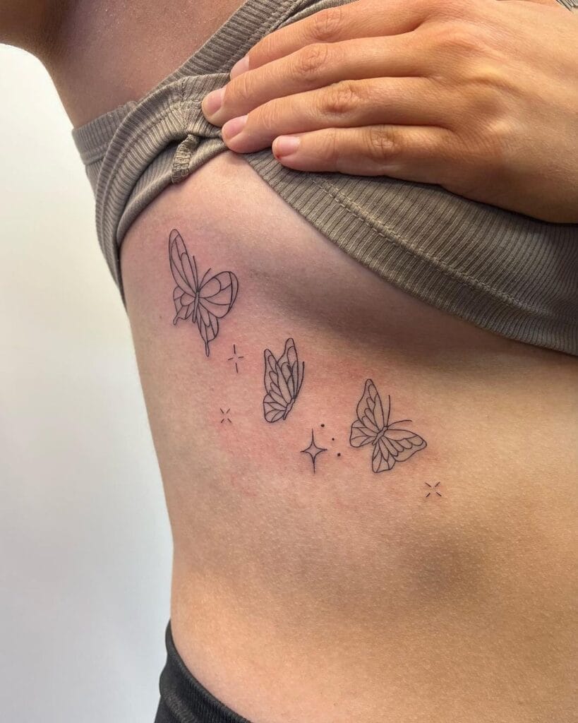 Hip Butterfly Tattoo