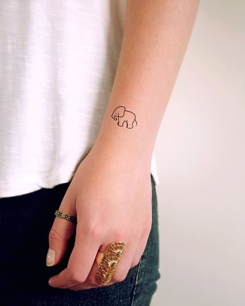 Mini Elephant Tattoo 