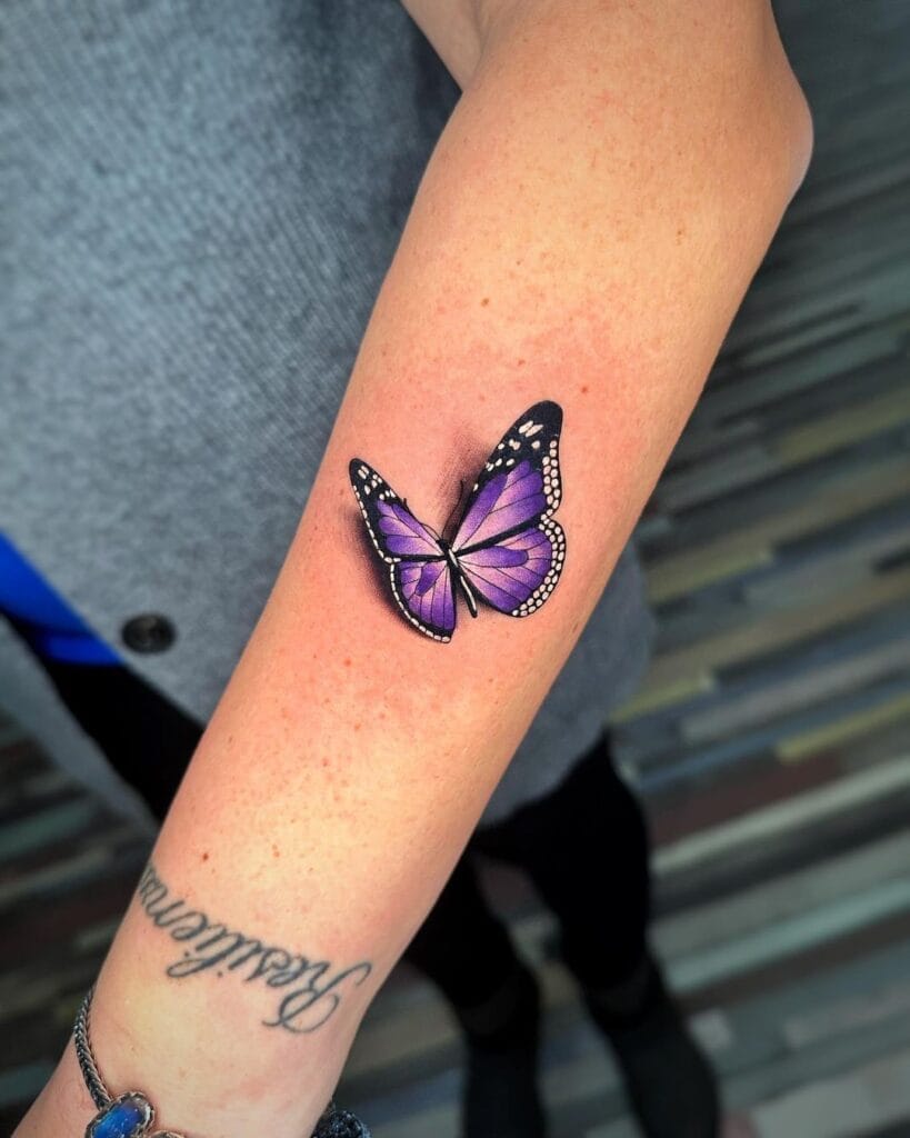 Purple Butterfly Tattoo