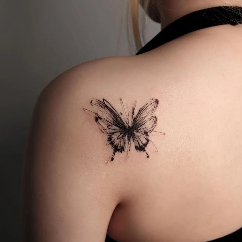 Butterfly Shoulder Tattoo