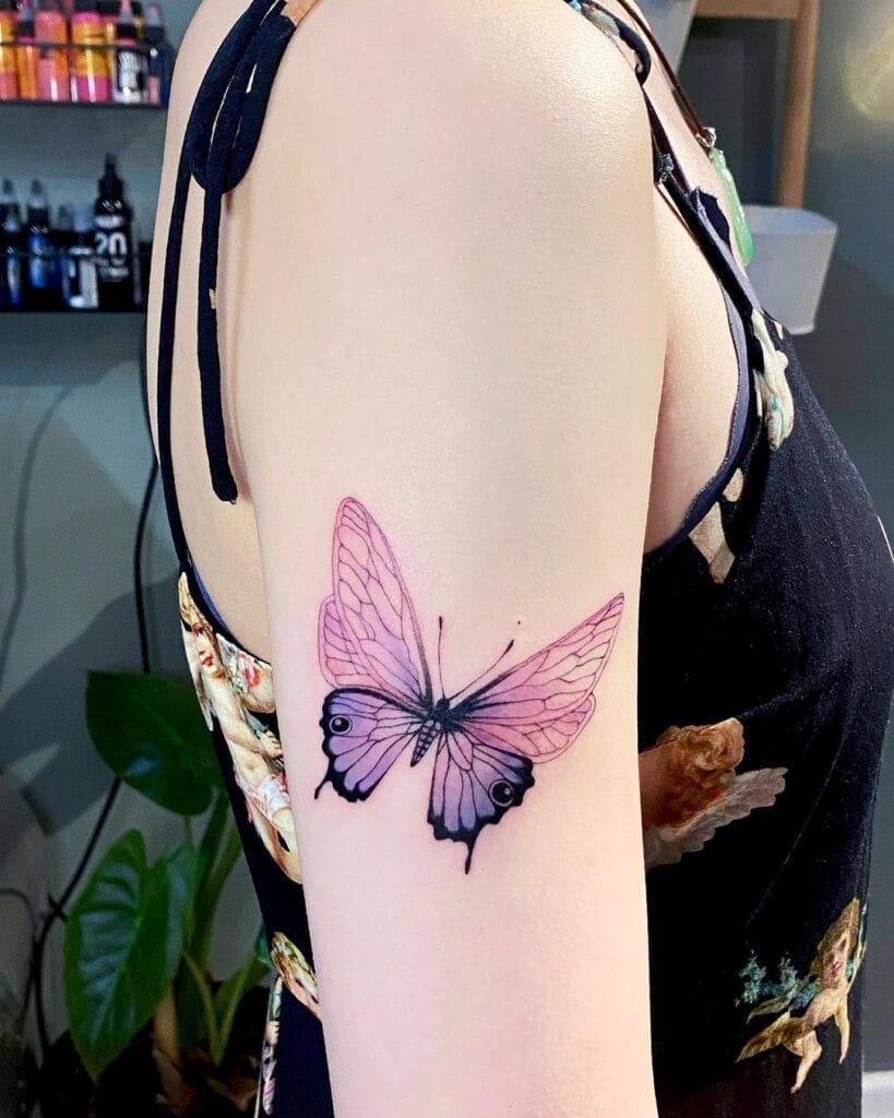 Purple Butterfly Tattoo