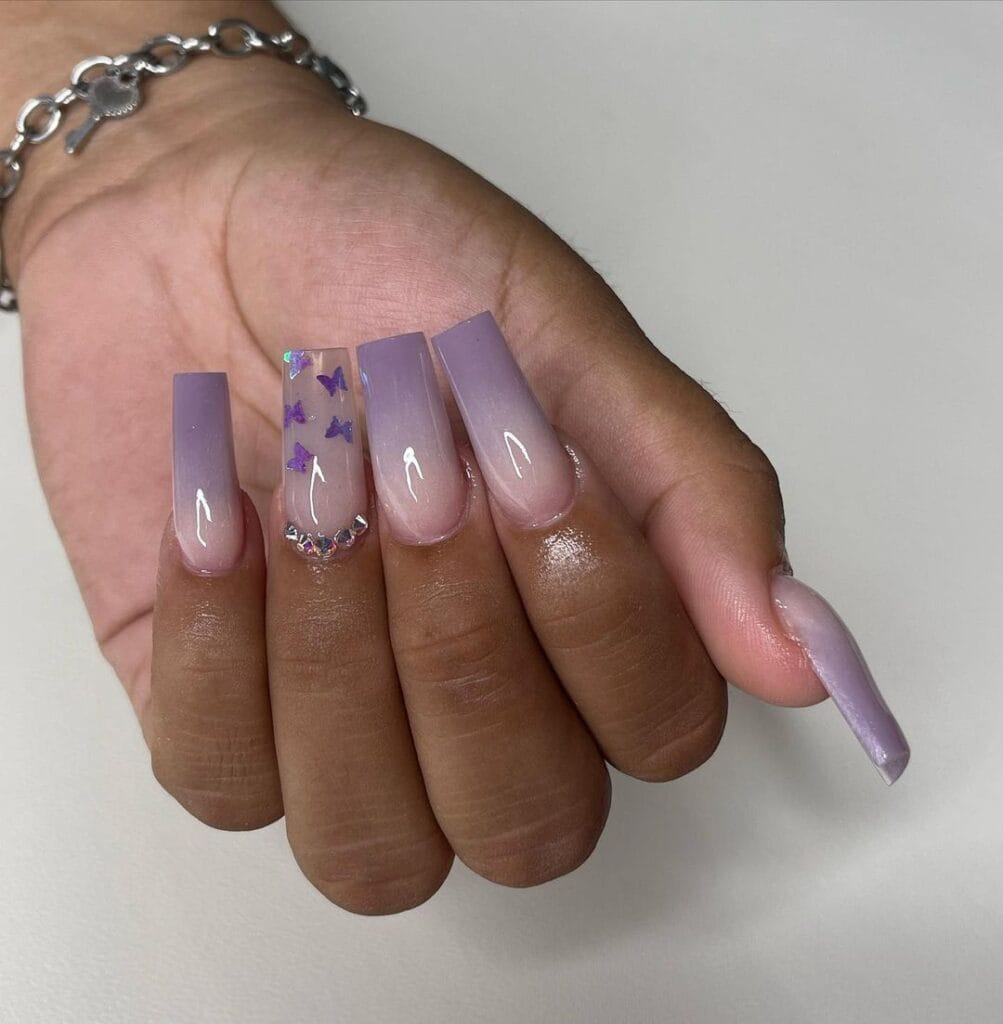 Purple Coffin Nail