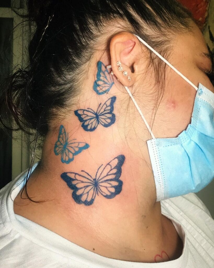 Butterfly Neck Tattoo