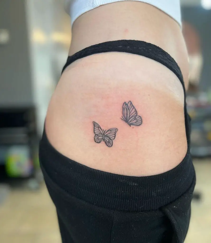Hip Butterfly Tattoo