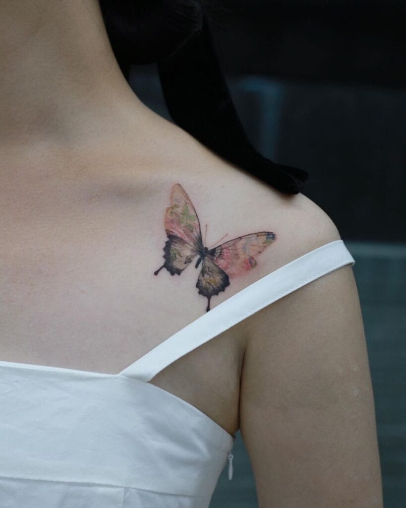 Butterfly Shoulder Tattoo