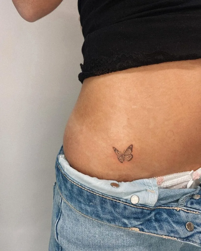 Hip Butterfly Tattoo