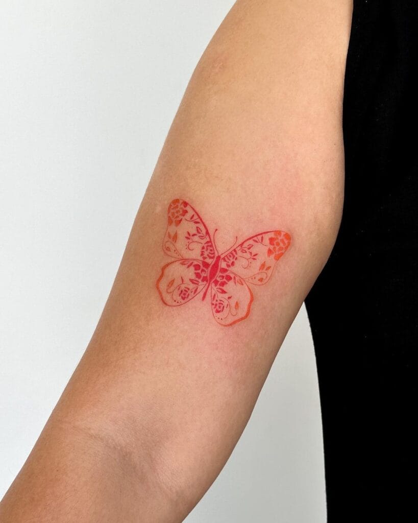 Red Butterfly Tattoo Ideas